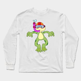 Frog at Diving with Snorkel Long Sleeve T-Shirt